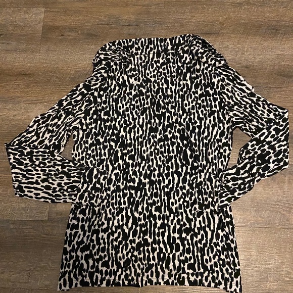 Vintage Calvin Klein White and Black Career Blouse - Picture 5 of 5